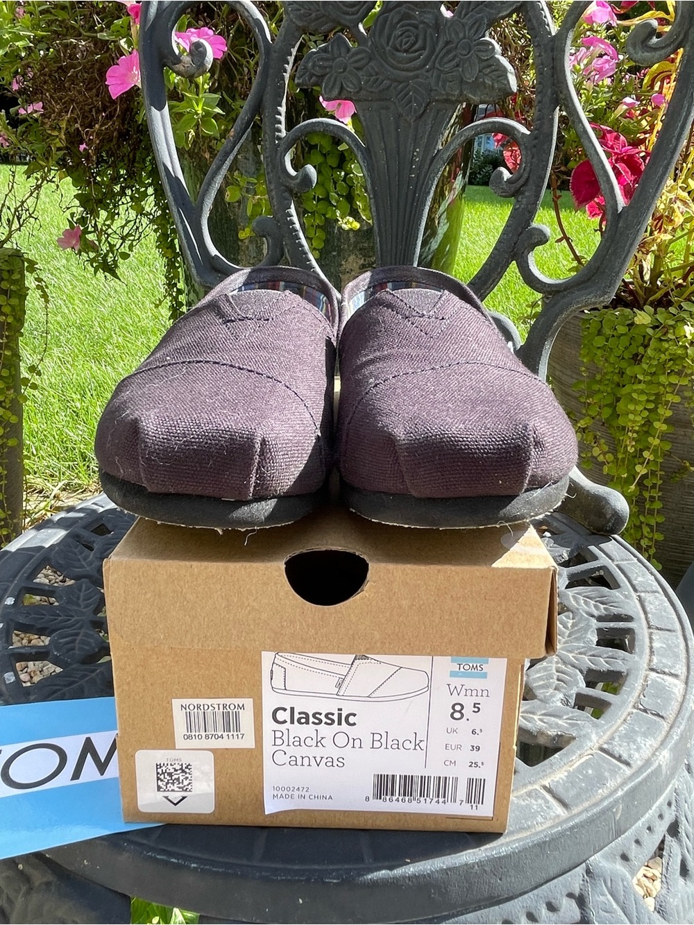 TOMS Classic Slip-On Canvas Loafers in Black